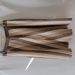 VINTAGE Style Tan & Cream Wool Skirt